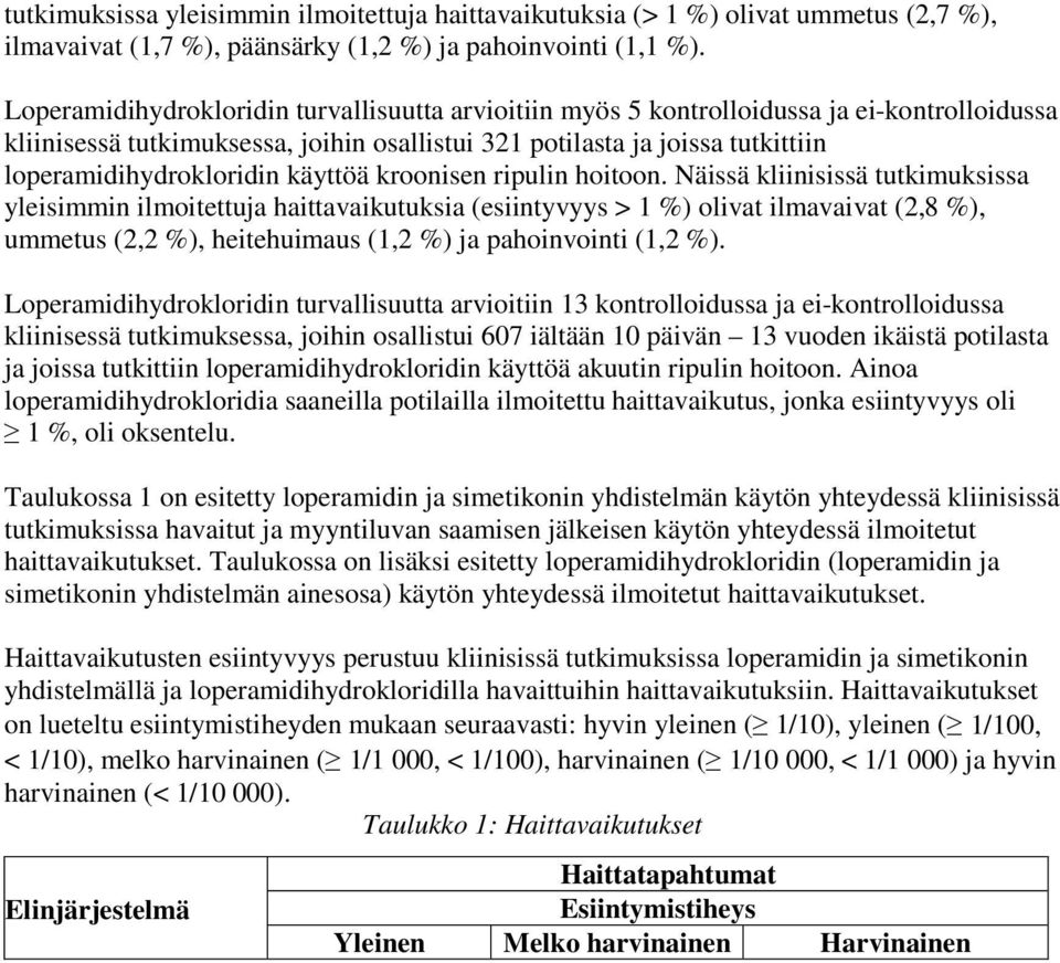 käyttöä kroonisen ripulin hoitoon.