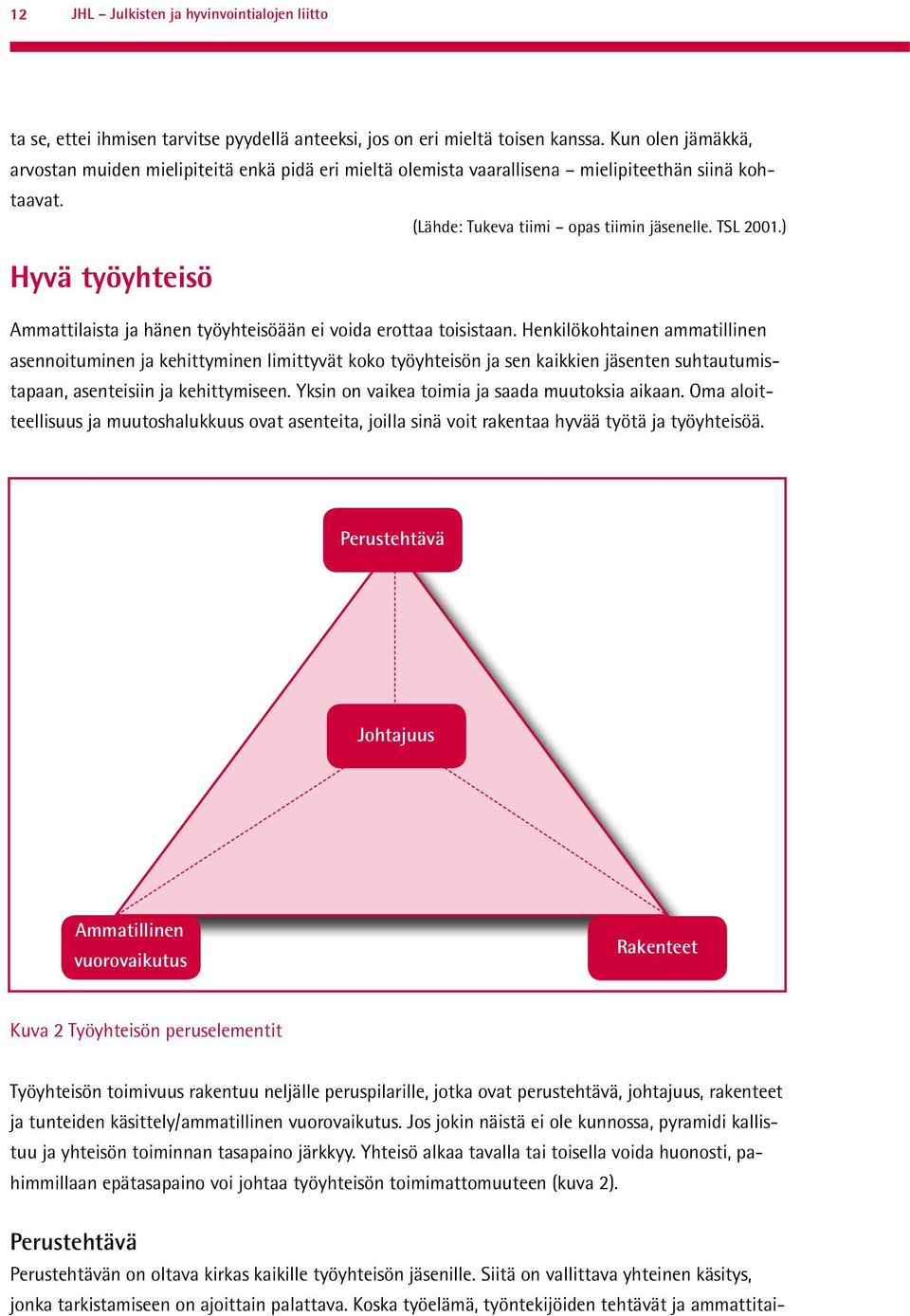 ) Hyvä työyhteisö Ammattilaista ja hänen työyhteisöään ei voida erottaa toisistaan.