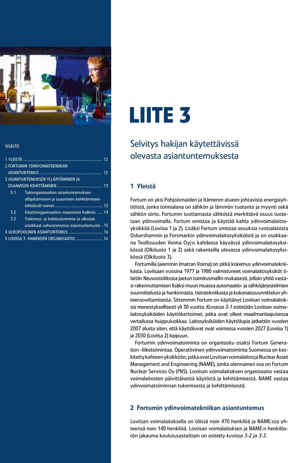 3 Tutkimus- ja kehitystoiminta ja ulkoiset asiakkaat vahvistamassa asiantuntemusta.. 15 4 ULKOPUOLINEN ASIANTUNTEMUS... 16 5 LOVIISA 3 -HANKKEEN ORGANISAATIO.