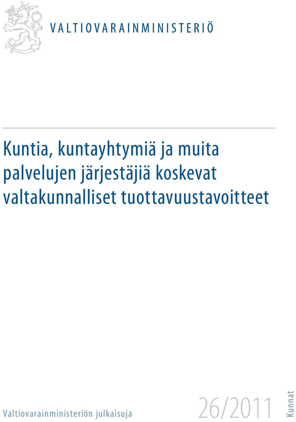 valtakunnalliset tuottavuustavoitteet