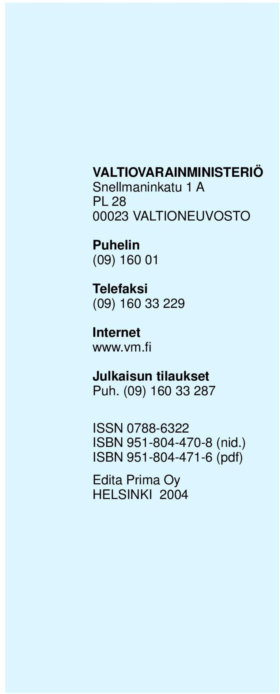 www.vm.fi Julkaisun tilaukset Puh.