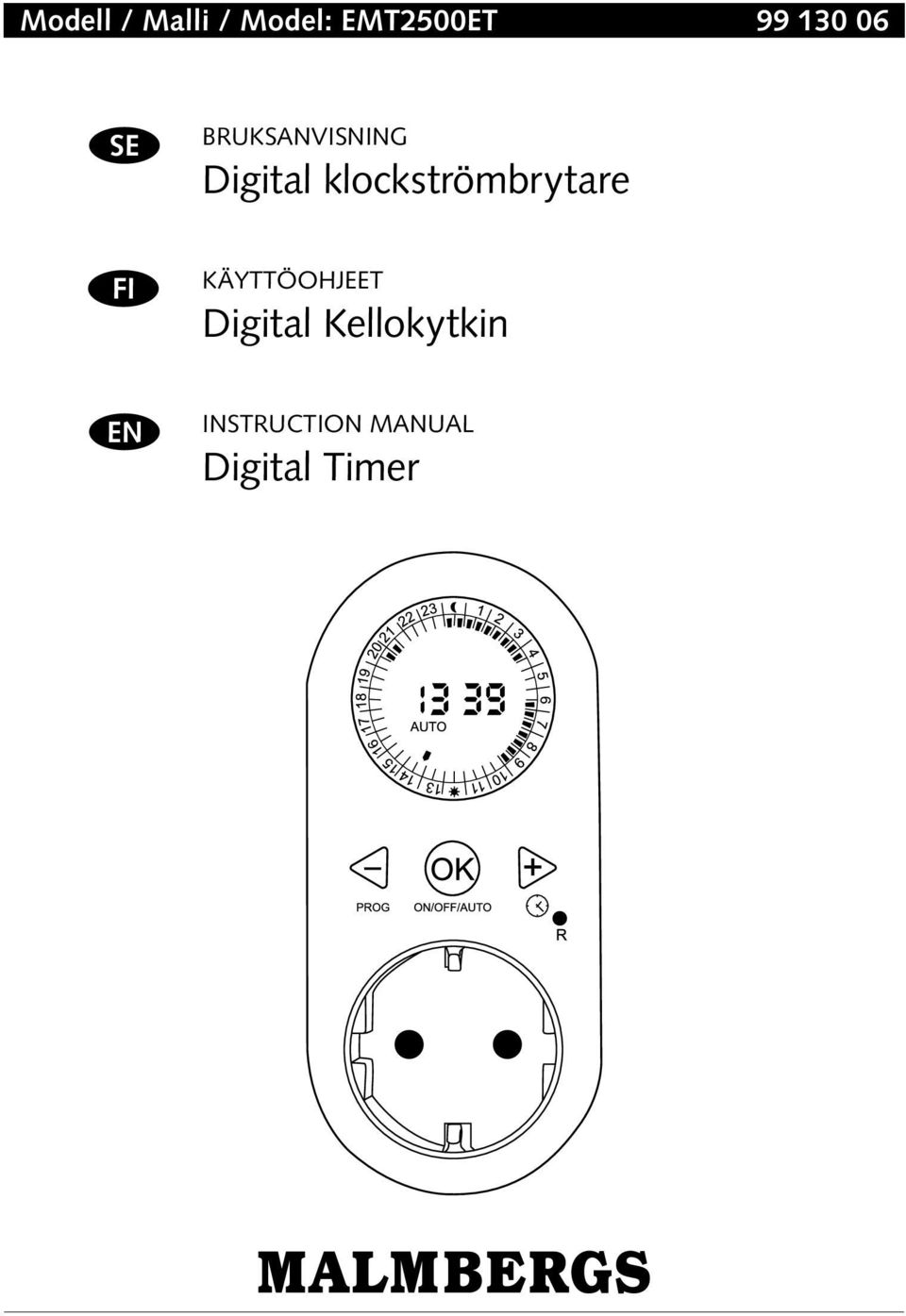 klockströmbrytare FI KÄYTTÖOHJEET