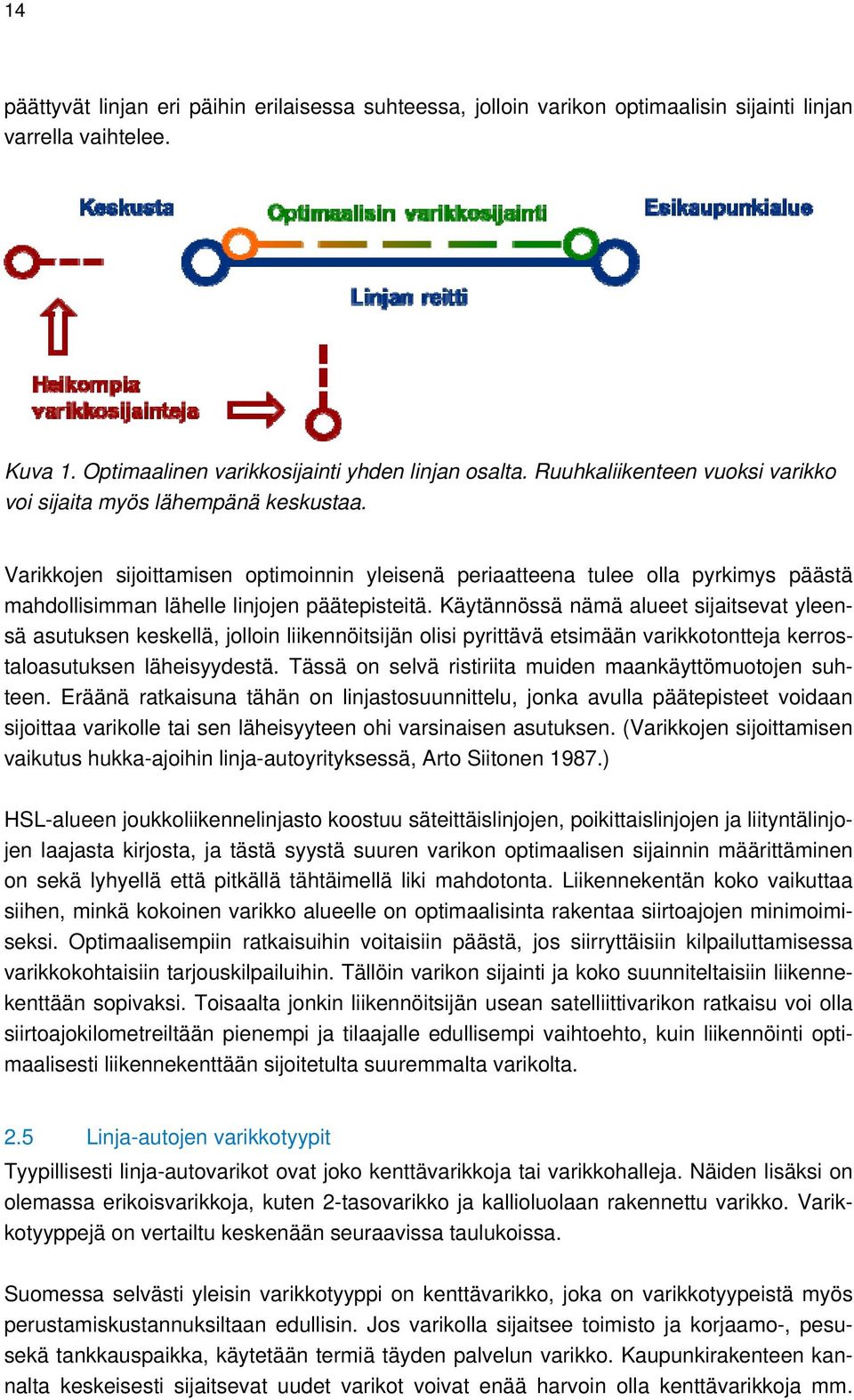 Varikkojen sijoittamisen optimoinnin yleisenä periaatteena tulee olla pyrkimys päästä mahdollisimman lähelle linjojen päätepisteitä.