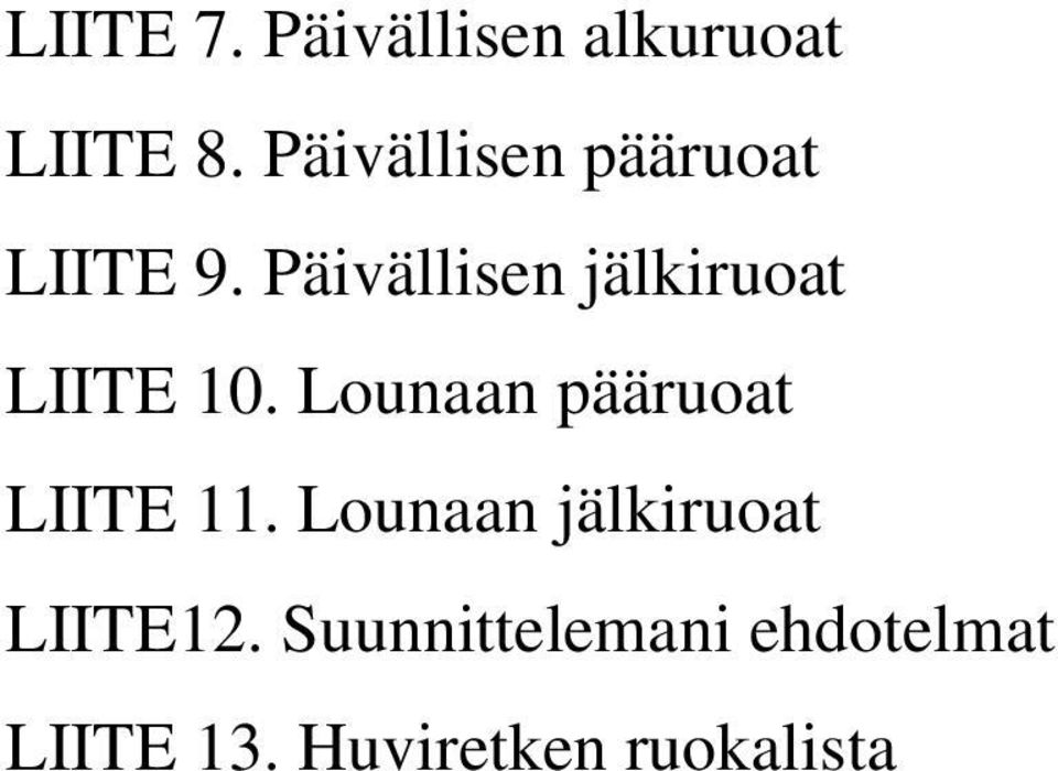 Päivällisen jälkiruoat LIITE 10.