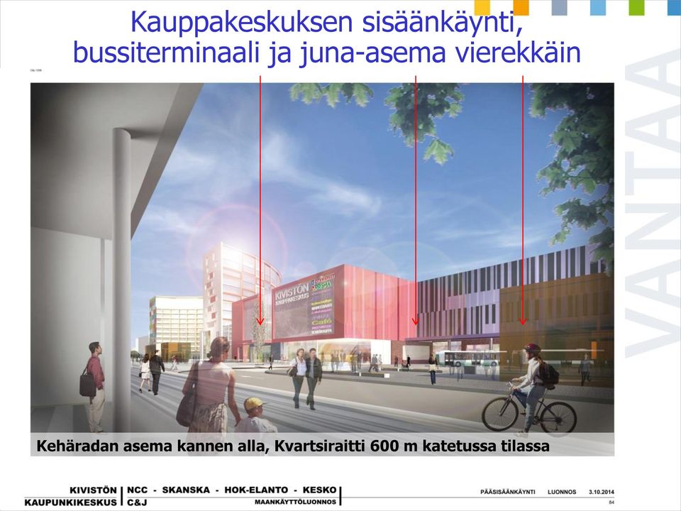 Kehäradan asema kannen alla,