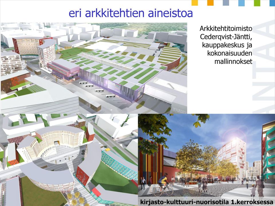 kauppakeskus ja kokonaisuuden mallinnokset