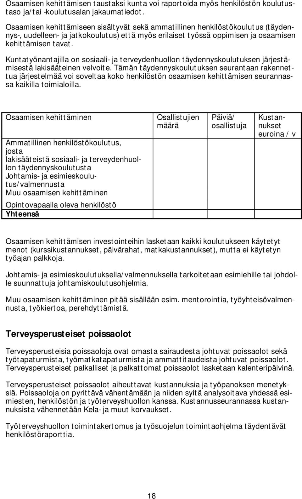 Kuntatyönantajilla on sosiaali- ja terveydenhuollon täydennyskoulutuksen järjestämisestä lakisääteinen velvoite.