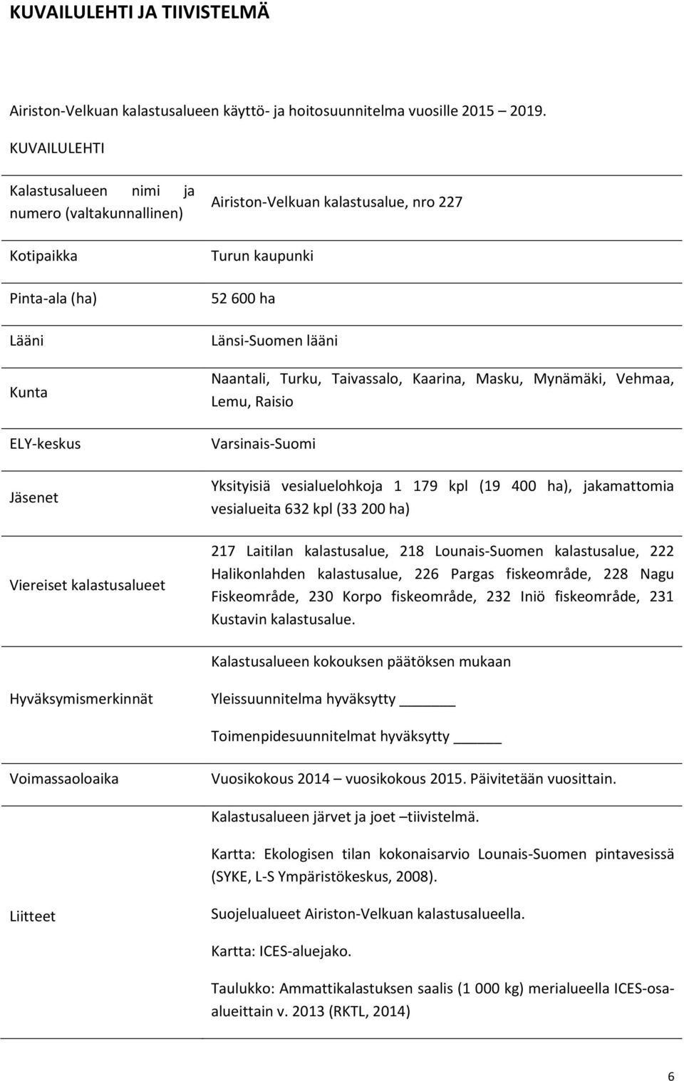 52 600 ha Länsi-Suomen lääni Naantali, Turku, Taivassalo, Kaarina, Masku, Mynämäki, Vehmaa, Lemu, Raisio Varsinais-Suomi Yksityisiä vesialuelohkoja 1 179 kpl (19 400 ha), jakamattomia vesialueita 632