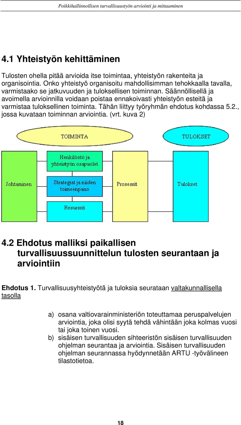 Säännöllisellä ja avoimella arvioinnilla voidaan poistaa ennakoivasti yhteistyön esteitä ja varmistaa tuloksellinen toiminta. Tähän liittyy työryhmän ehdotus kohdassa 5.2.