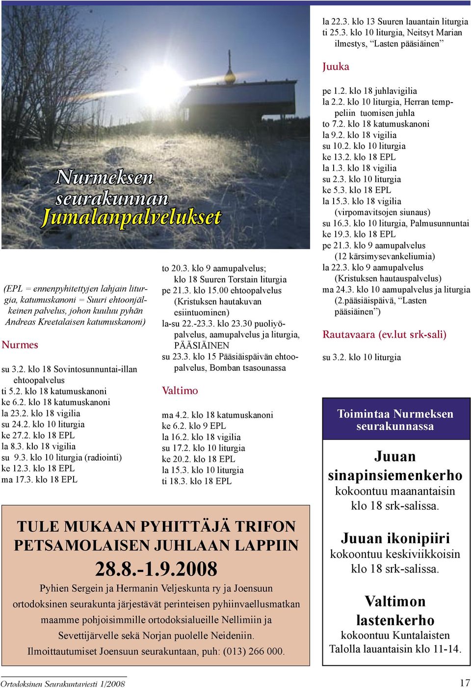 Suuren lauantain liturgia ti 25.3.