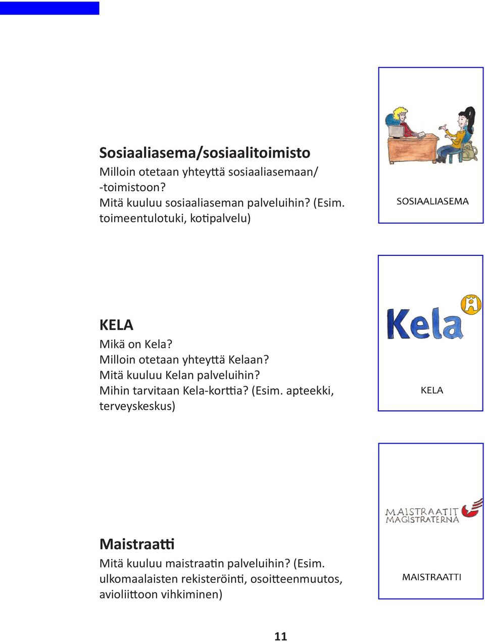 Milloin otetaan yhteyttä Kelaan? Mitä kuuluu Kelan palveluihin? Mihin tarvitaan Kela-korttia? (Esim.