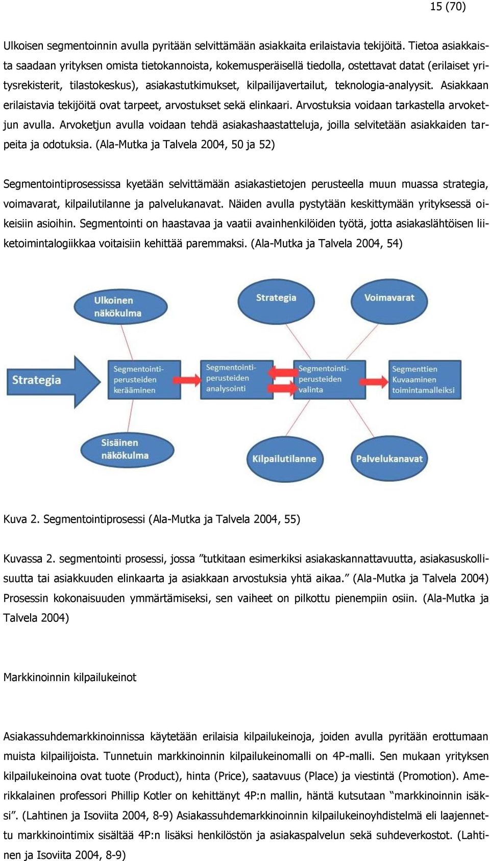 teknologia-analyysit. Asiakkaan erilaistavia tekijöitä ovat tarpeet, arvostukset sekä elinkaari. Arvostuksia voidaan tarkastella arvoketjun avulla.