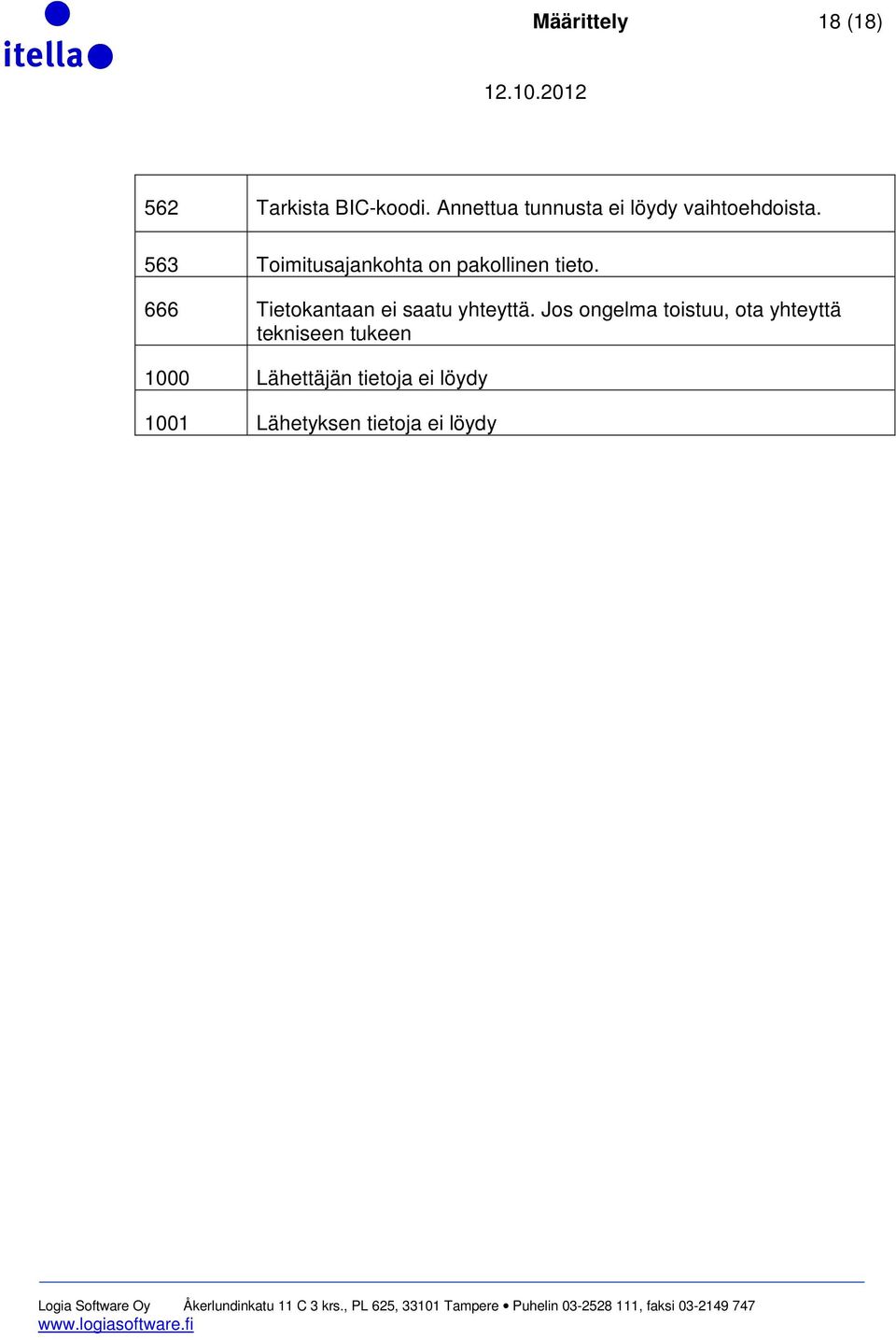 563 Toimitusajankohta on pakollinen tieto.