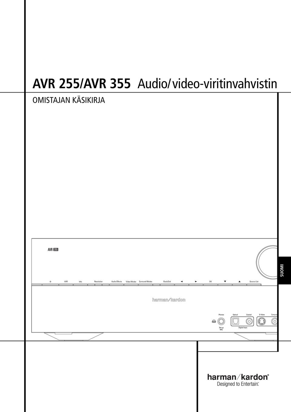 KÄSIKIRJA SUOMI AVR Info Resolution Audio