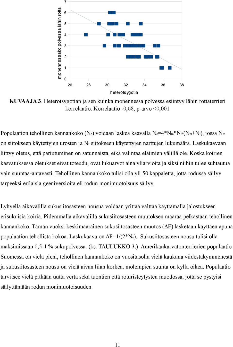 lukumäärä. Laskukaavaan liittyy oletus, että pariutuminen on satunnaista, eikä valintaa eläimien välillä ole.