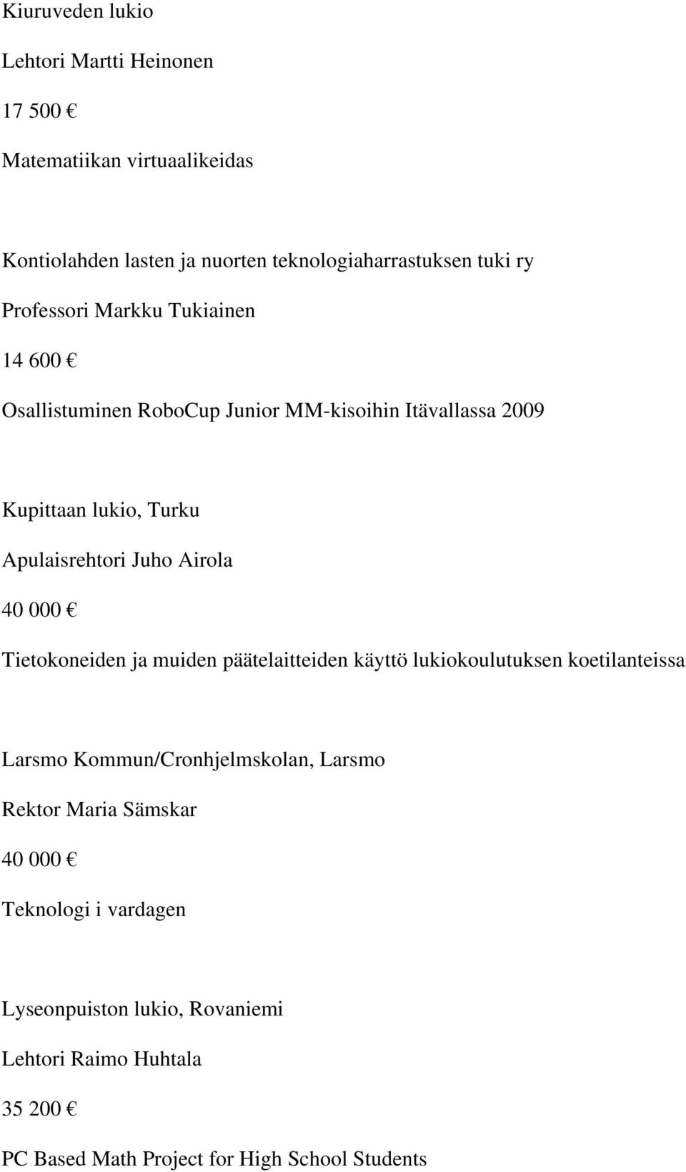 Airola 40 000 Tietokoneiden ja muiden päätelaitteiden käyttö lukiokoulutuksen koetilanteissa Larsmo Kommun/Cronhjelmskolan, Larsmo Rektor