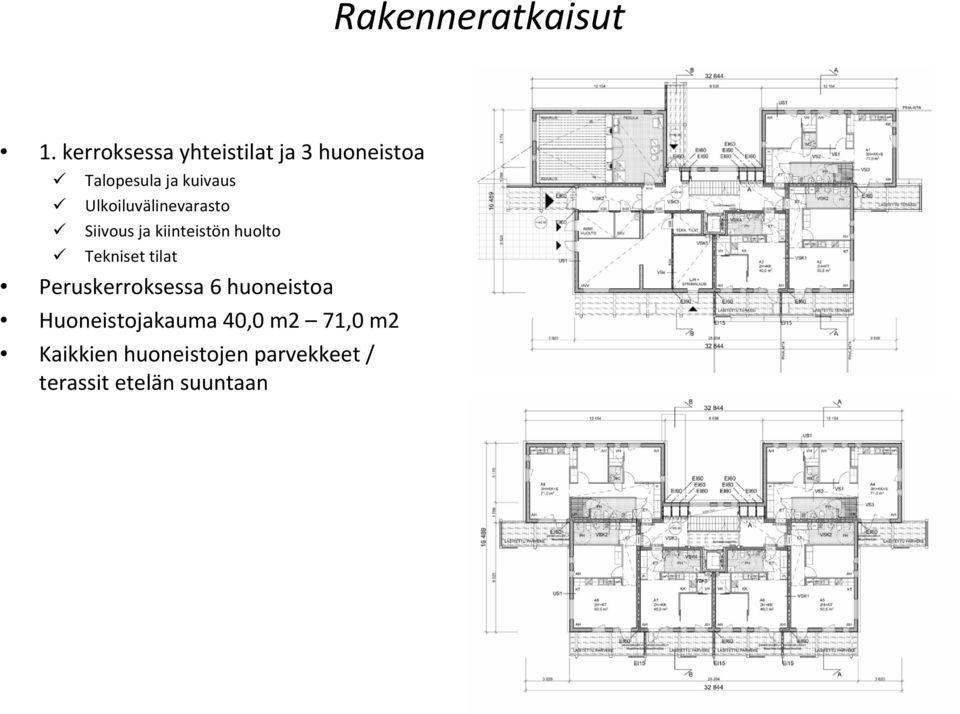 Ulkoiluvälinevarasto Siivous ja kiinteistön huolto Tekniset tilat