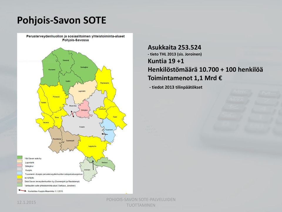 Joroinen) Kuntia 19 +1 Henkilöstömäärä 10.