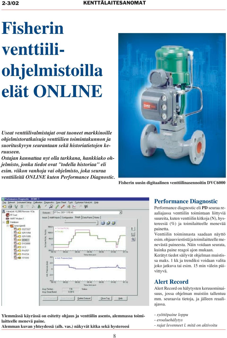 viikon vanhoja vai ohjelmisto, joka seuraa venttiileitä ONLINE kuten Performance Diagnostic.