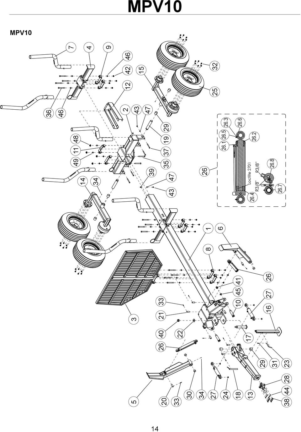 46 45 44 43 R3/8" R3/8" Loctite 2701 26 26.1 26.3 26.2 26.