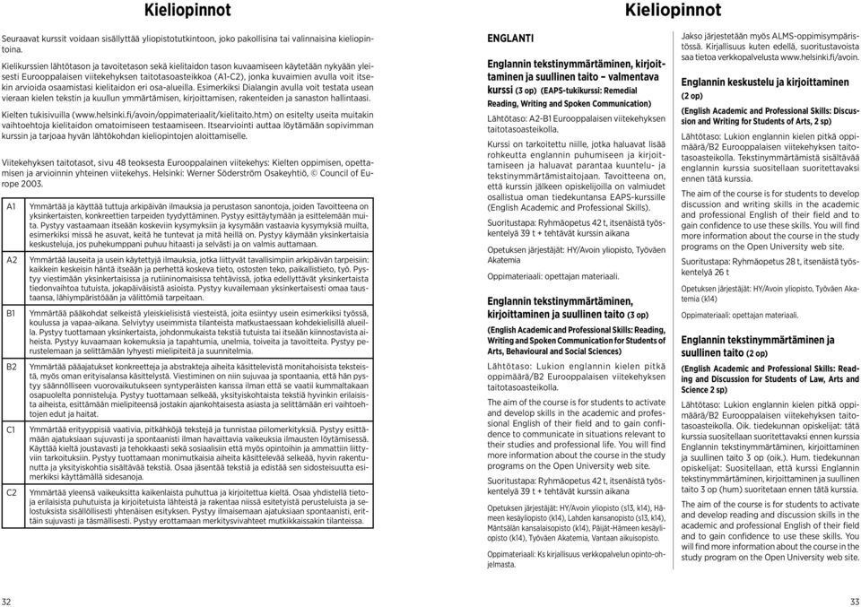 arvioida osaamistasi kielitaidon eri osa-alueilla. Esimerkiksi Dialangin avulla voit testata usean vieraan kielen tekstin ja kuullun ymmärtämisen, kirjoittamisen, rakenteiden ja sanaston hallintaasi.