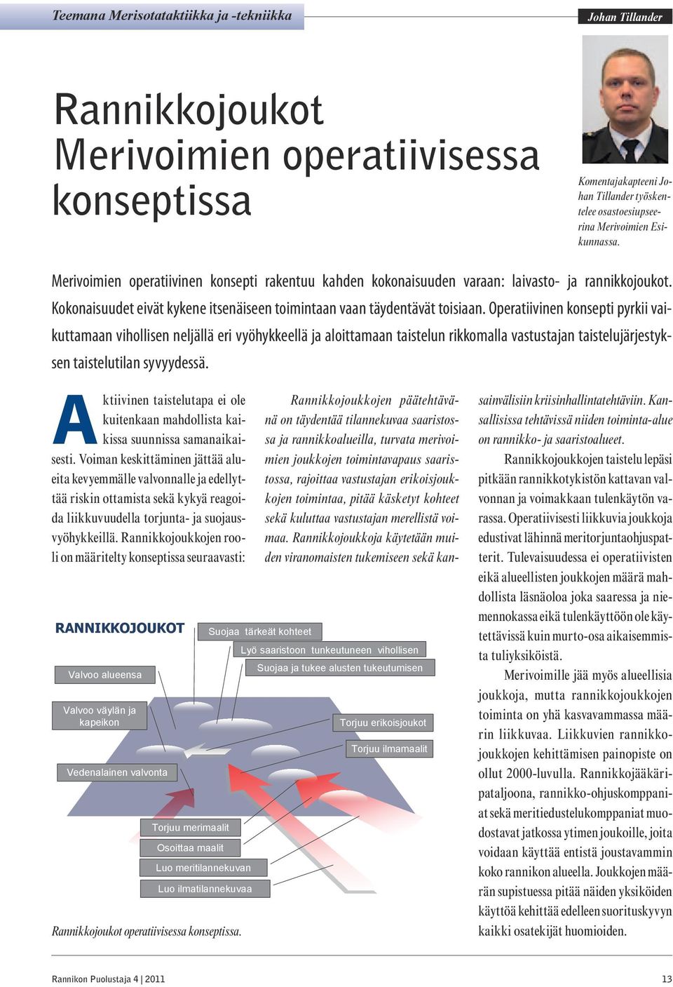 Operatiivinen konsepti pyrkii vaikuttamaan vihollisen neljällä eri vyöhykkeellä ja aloittamaan taistelun rikkomalla vastustajan taistelujärjestyksen taistelutilan syvyydessä.