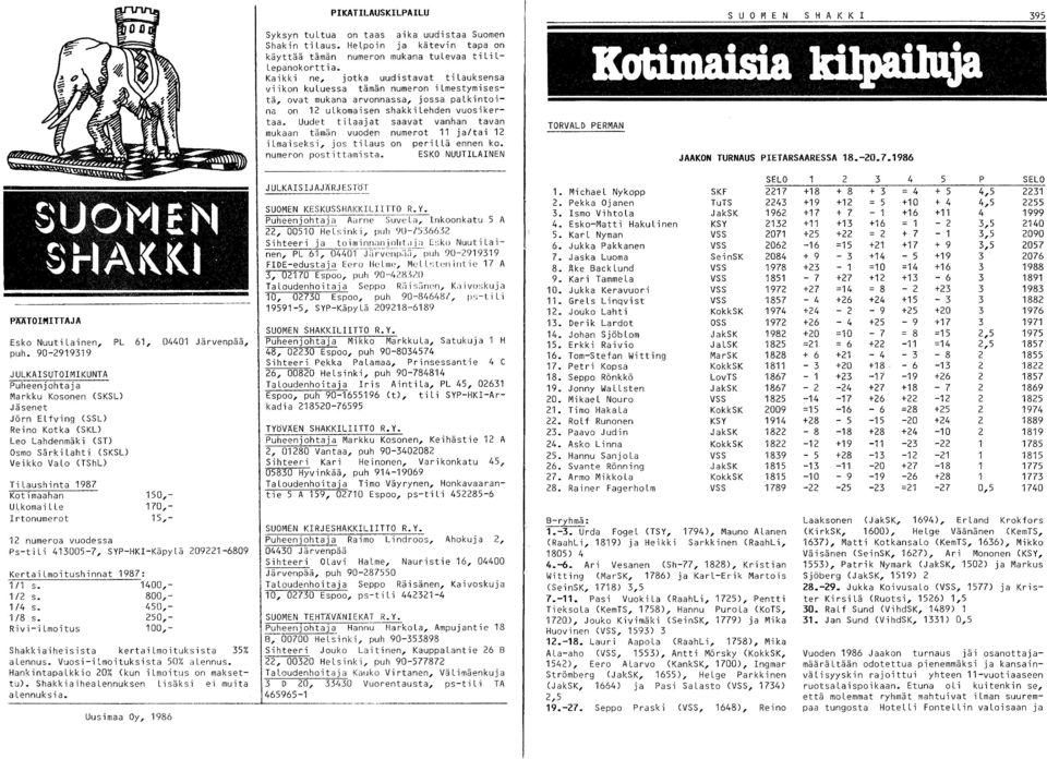 Uudet tilaajat saavat vanhan tavan mukaan tämän vuoden numerot 11 ja/tai 1 ilmaiseksi, jos tilaus on perillä ennen ko. numeron postittamista.