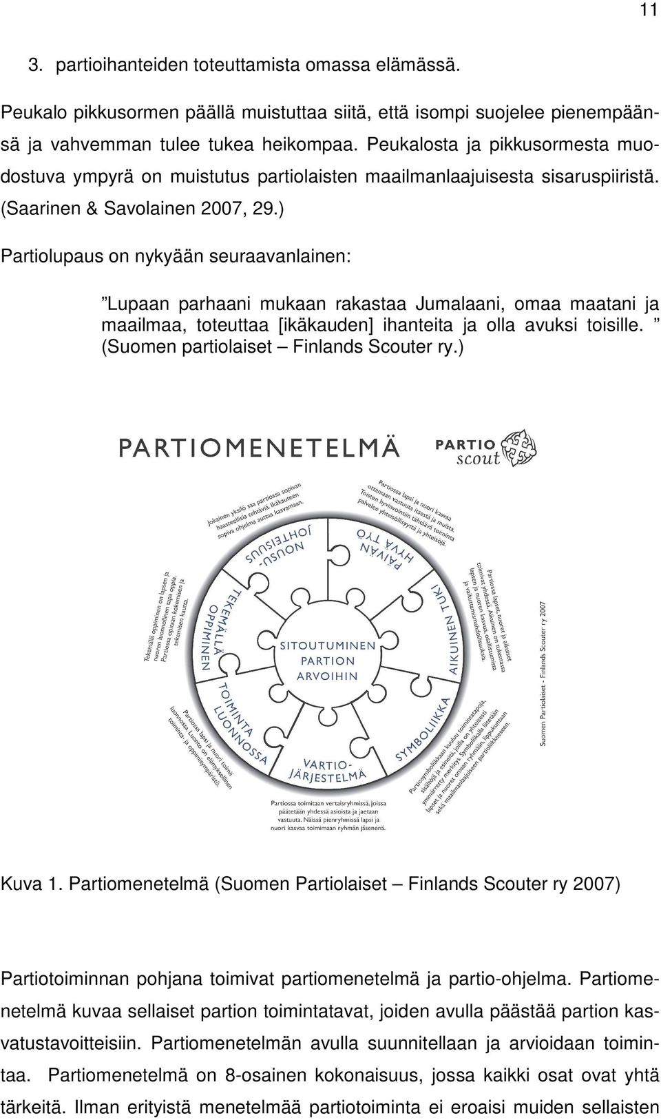 ) Partiolupaus on nykyään seuraavanlainen: Lupaan parhaani mukaan rakastaa Jumalaani, omaa maatani ja maailmaa, toteuttaa [ikäkauden] ihanteita ja olla avuksi toisille.