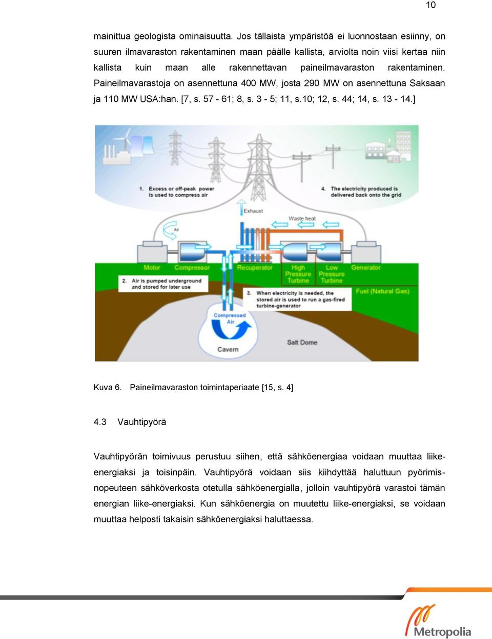 rakentaminen. Paineilmavarastoja on asennettuna 400 MW, josta 290 MW on asennettuna Saksaan ja 110 MW USA:han. [7, s. 57-61; 8, s. 3-5; 11, s.10; 12, s. 44; 14, s. 13-14.] Kuva 6.