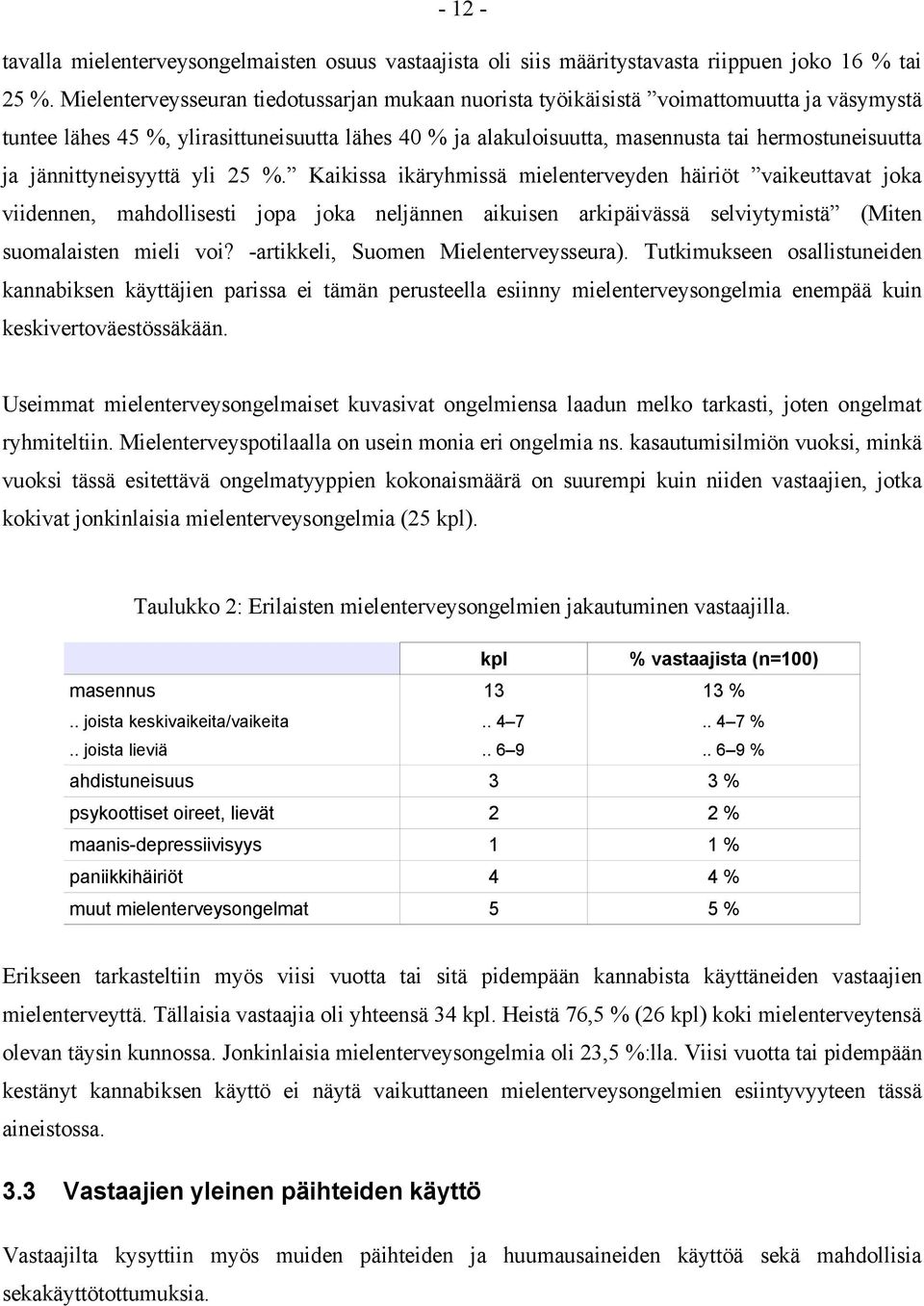 jännittyneisyyttä yli 25 %.