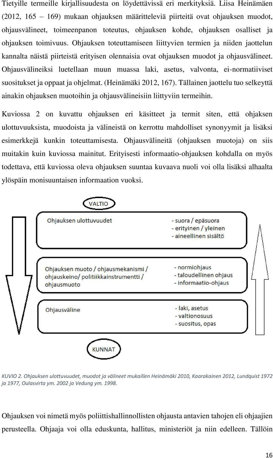 Ohjauksen toteuttamiseen liittyvien termien ja niiden jaottelun kannalta näistä piirteistä erityisen olennaisia ovat ohjauksen muodot ja ohjausvälineet.