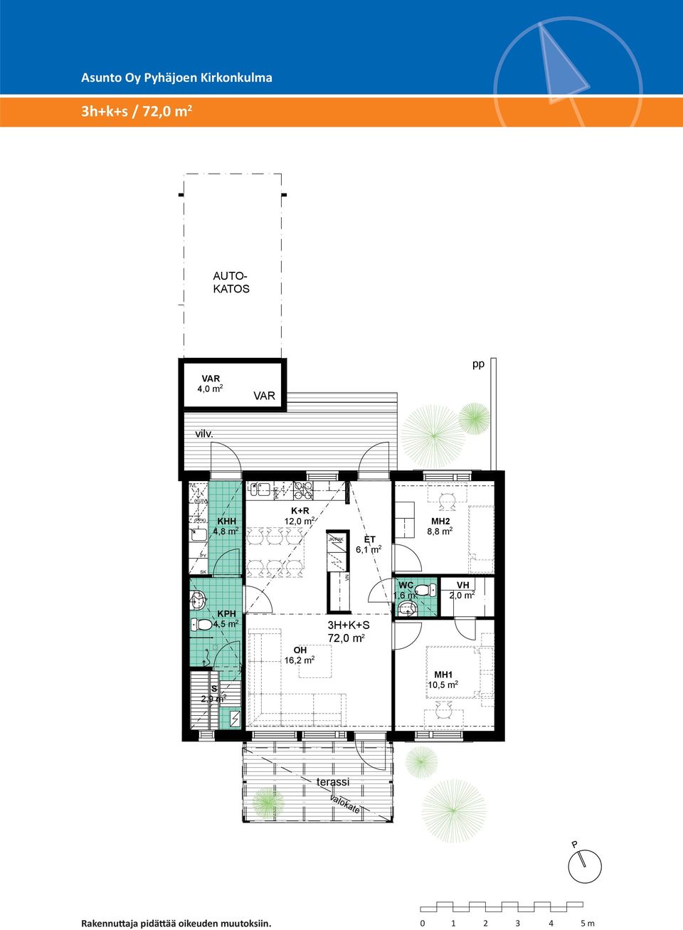 IVL (KUIV) (PPK) PY KHH 4,8 m 2 (APK) K+R 12,0 m 2 JK/PAK ET 6,1 m 2 MH2 8,8 m 2