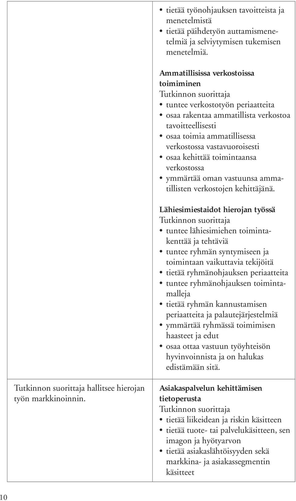 toimintaansa verkostossa ymmärtää oman vastuunsa ammatillisten verkostojen kehittäjänä.