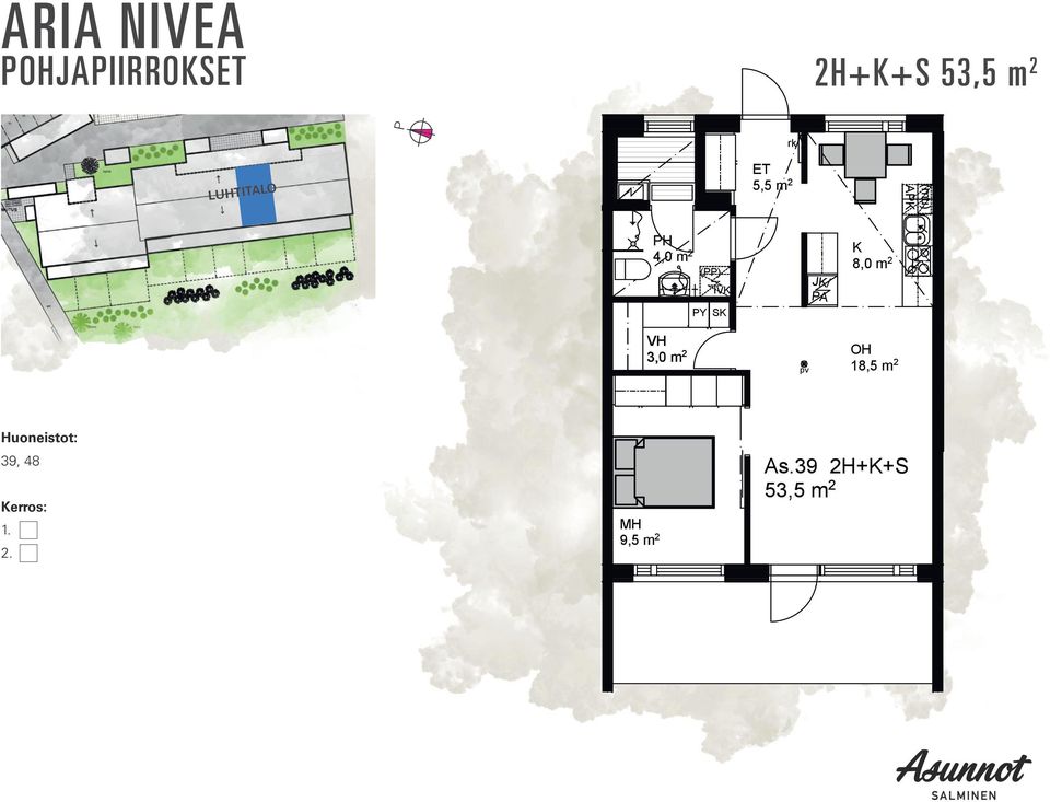 8,0 m 2 VH 3,0 m 2 18,5 m 2 39,