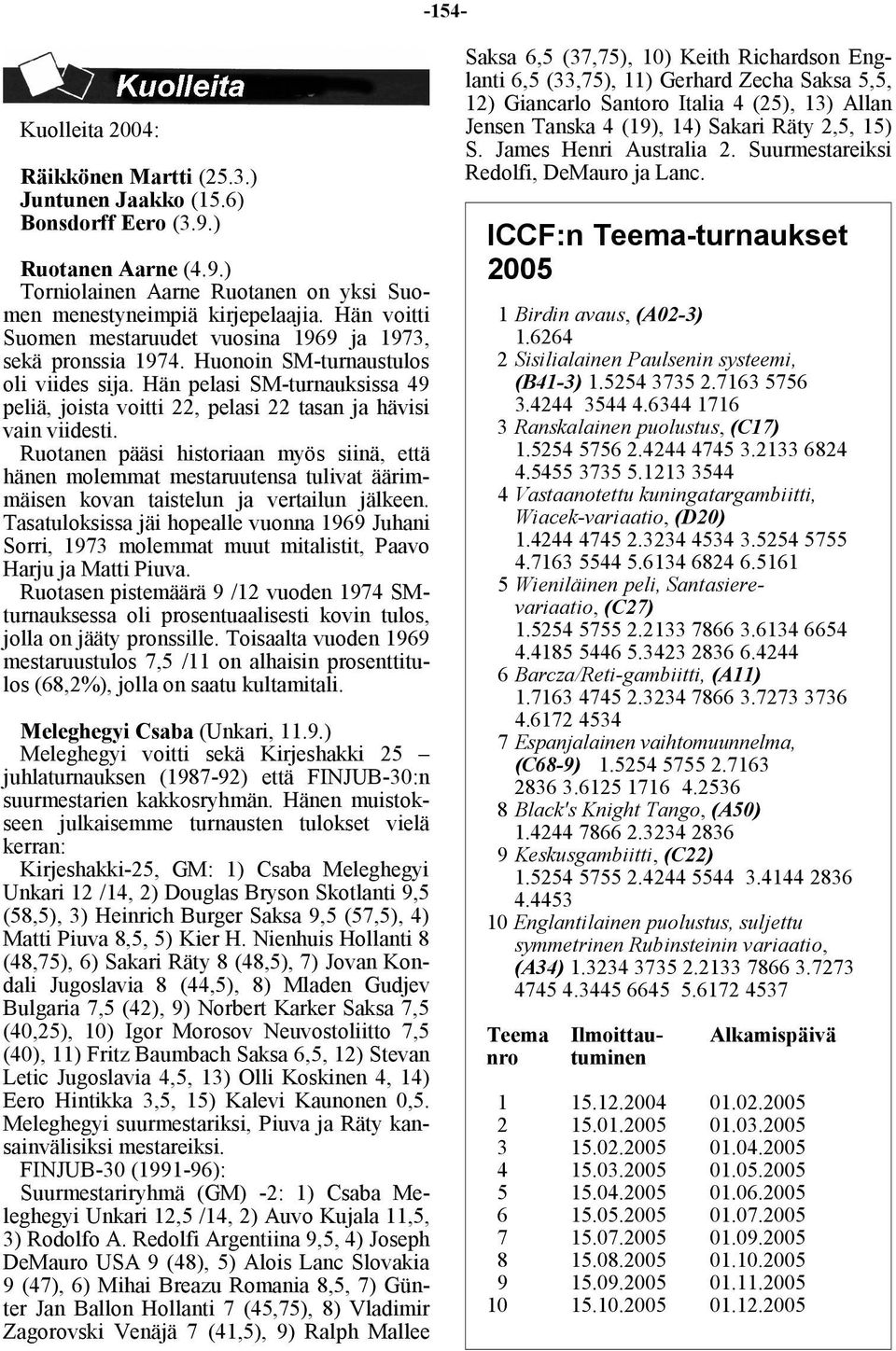 Hän pelasi SM-turnauksissa 49 peliä, joista voitti 22, pelasi 22 tasan ja hävisi vain viidesti.