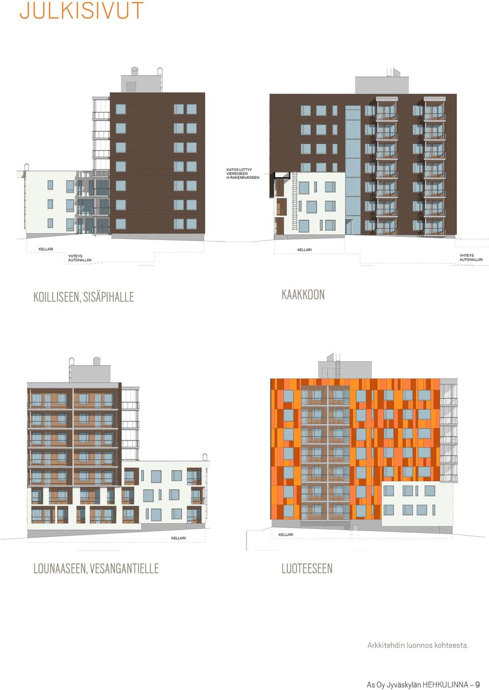 ARKKITEHTITOIMISTO LV JYVÄ LIITTYY VIEREISEEN H-RAKENNUKSEEN KELLARI KELLARI LOUNAASEEN, VESANGANTIELLE ASEEN VESANGANTIELLE 1:200 VÄYLÄN HEHKULINNA e 2I, 40700 Jyväskylä LUOTEESEEN