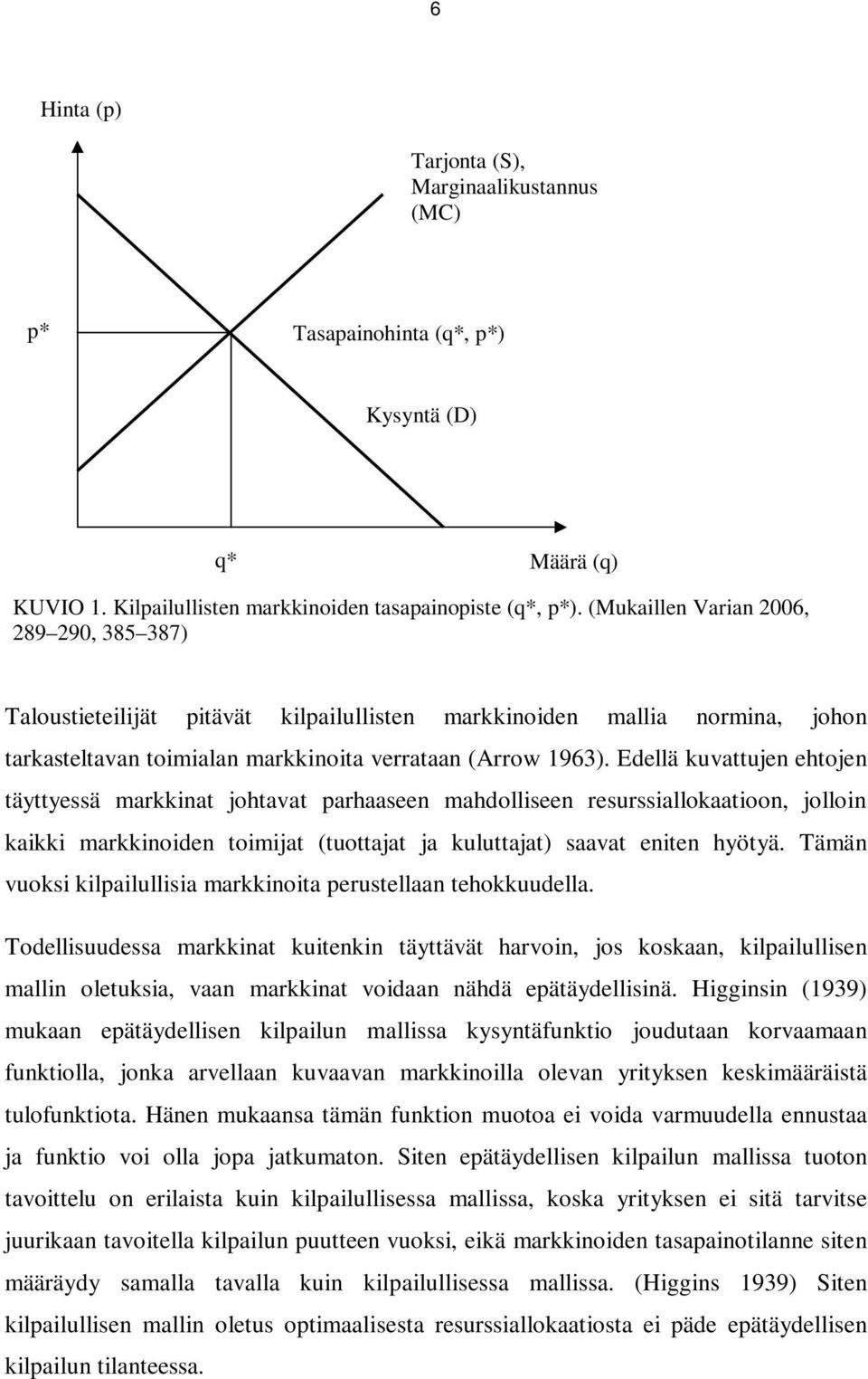 Edellä kuvattujen ehtojen täyttyessä markkinat johtavat parhaaseen mahdolliseen resurssiallokaatioon, jolloin kaikki markkinoiden toimijat (tuottajat ja kuluttajat) saavat eniten hyötyä.