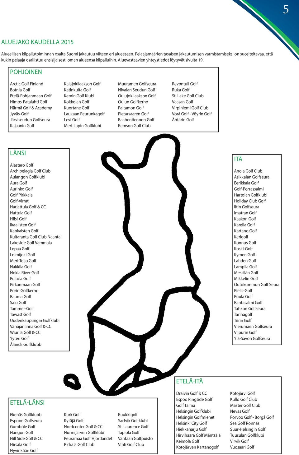 POHJOINEN Arctic Golf Finland Kalajokilaakson Golf Muuramen Golfseura Revontuli Golf Botnia Golf Katinkulta Golf Nivalan Seudun Golf Ruka Golf Etelä-Pohjanmaan Golf Kemin Golf Klubi Oulujokilaakson