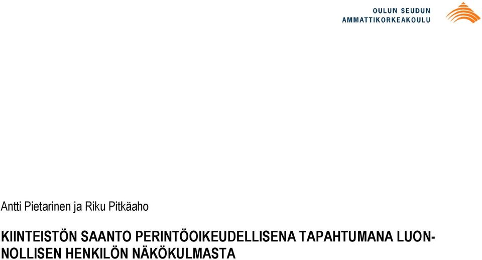 PERINTÖOIKEUDELLISENA