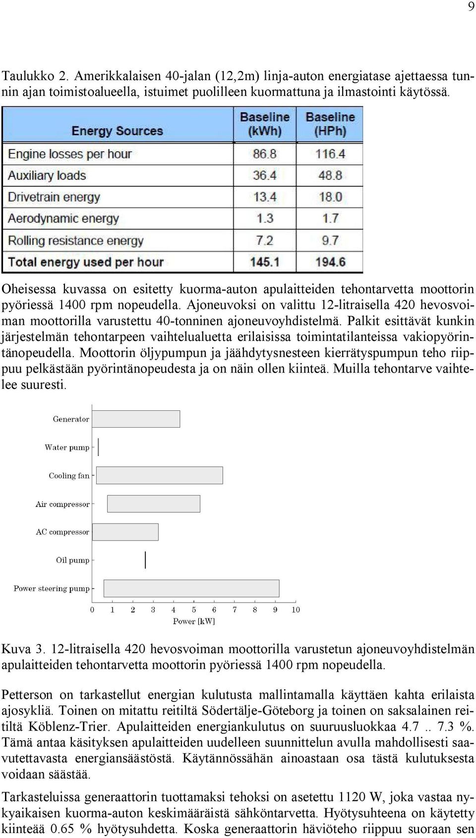 Ajoneuvoksi on valittu 12 litraisella 420 hevosvoiman moottorilla varustettu 40 tonninen ajoneuvoyhdistelmä.