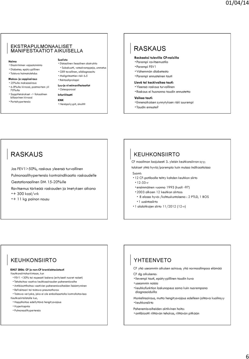 alidiagnosoitu Maligniteettien riski 6.