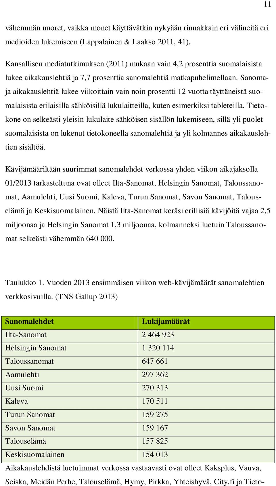 Sanomaja aikakauslehtiä lukee viikoittain vain noin prosentti 12 vuotta täyttäneistä suomalaisista erilaisilla sähköisillä lukulaitteilla, kuten esimerkiksi tableteilla.