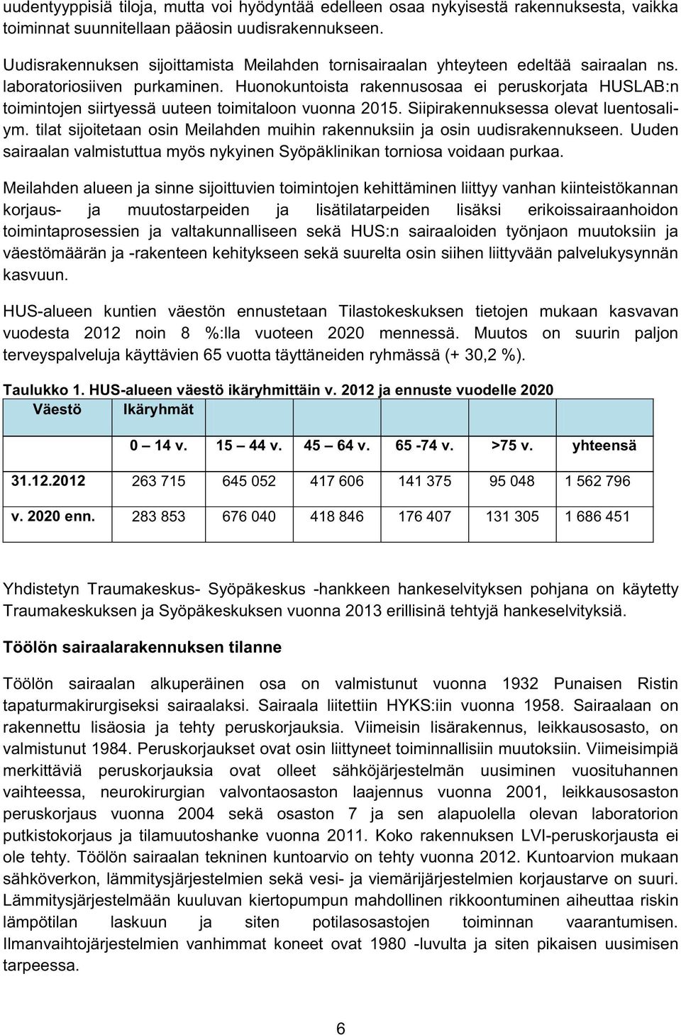 Huonokuntoista rakennusosaa ei peruskorjata HUSLAB:n toimintojen siirtyessä uuteen toimitaloon vuonna 2015. Siipirakennuksessa olevat luentosaliym.