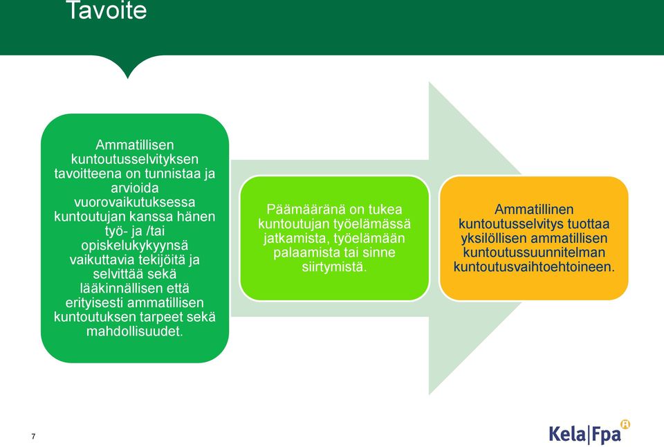 kuntoutuksen tarpeet sekä mahdollisuudet.