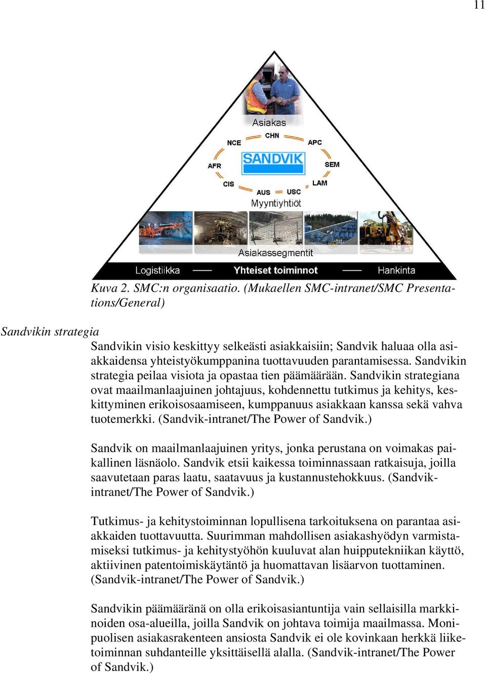 parantamisessa. Sandvikin strategia peilaa visiota ja opastaa tien päämäärään.