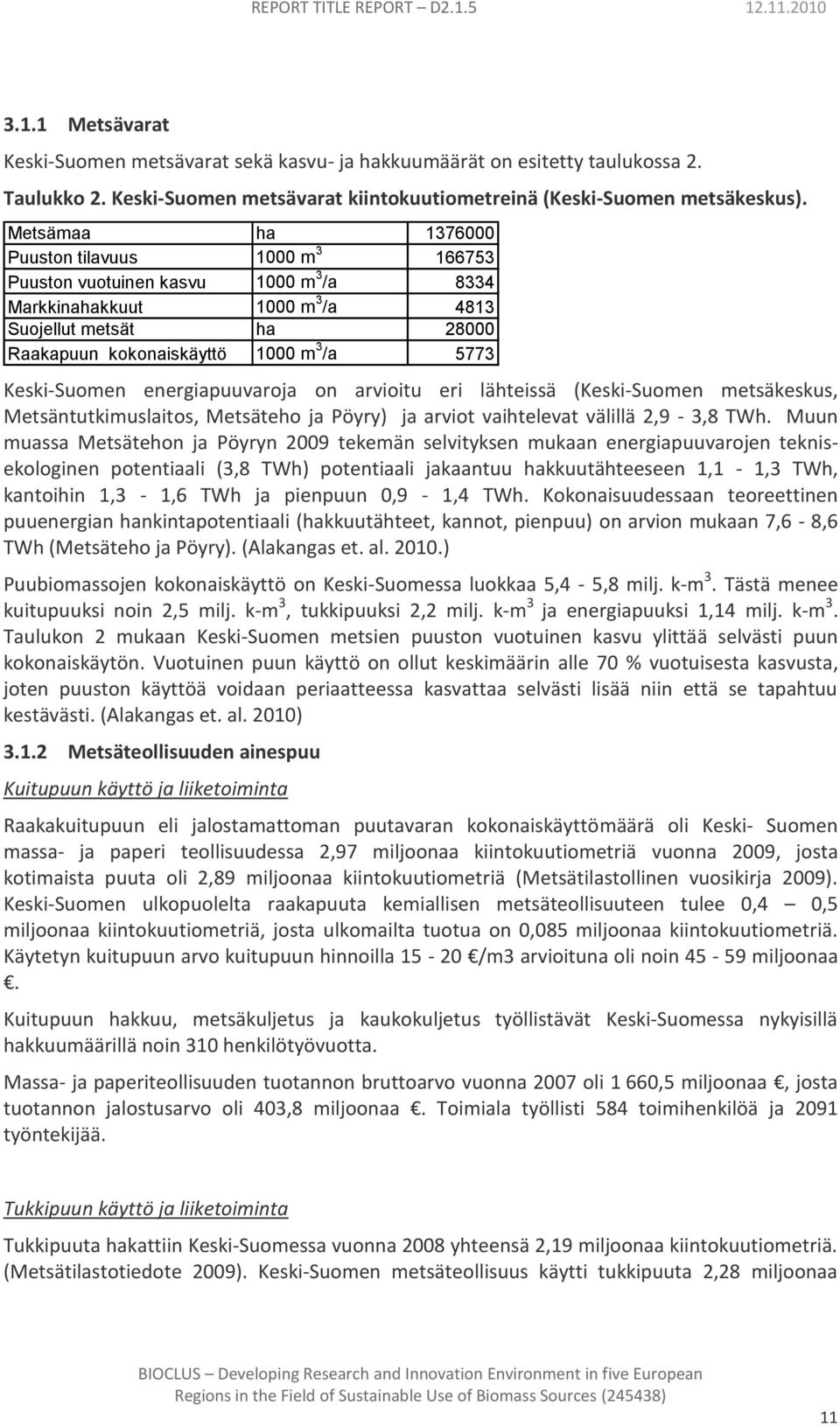 Keski-Suomen energiapuuvaroja on arvioitu eri lähteissä (Keski-Suomen metsäkeskus, Metsäntutkimuslaitos, Metsäteho ja Pöyry) ja arviot vaihtelevat välillä 2,9-3,8 TWh.