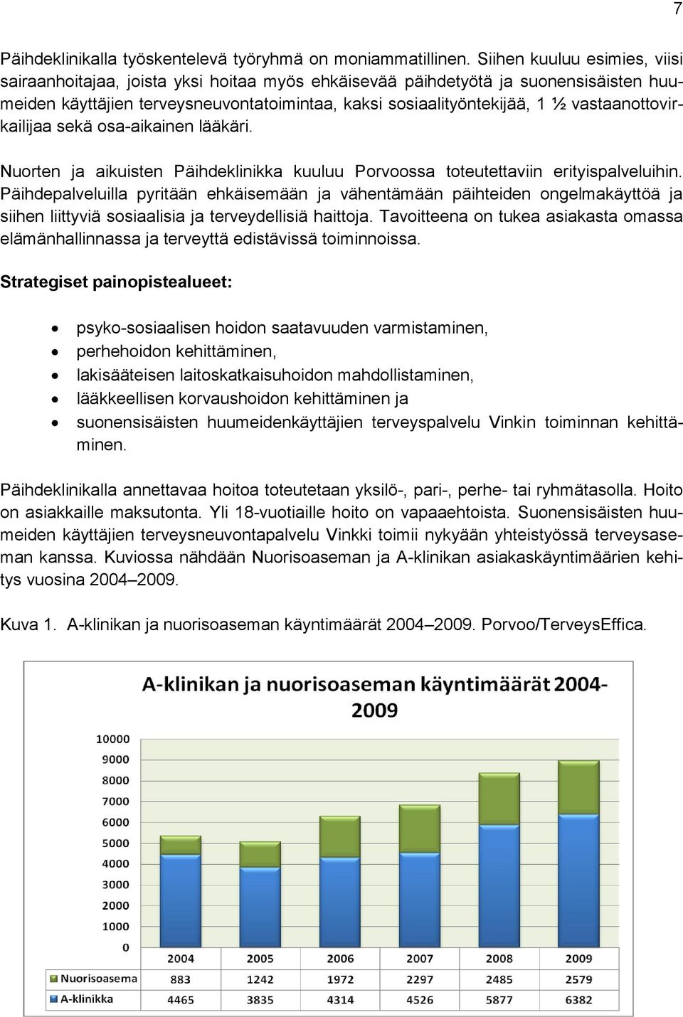 vastaanottovirkailijaa sekä osa-aikainen lääkäri. Nuorten ja aikuisten Päihdeklinikka kuuluu Porvoossa toteutettaviin erityispalveluihin.