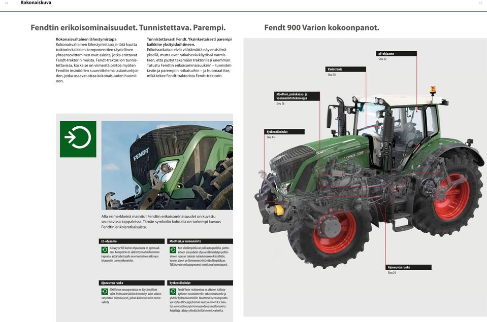 Fendt-traktori on tunnistettavissa, koska se on viimeistä piirtoa myöten Fendtin insinöörien suunnittelema: asiantuntijoiden, jotka osaavat ottaa kokonaisuuden huomioon. Tunnistettavasti Fendt.