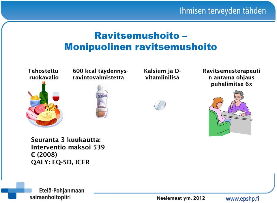 Ravitsemusterapeuti n antama ohjaus puhelimitse 6x Seuranta 3