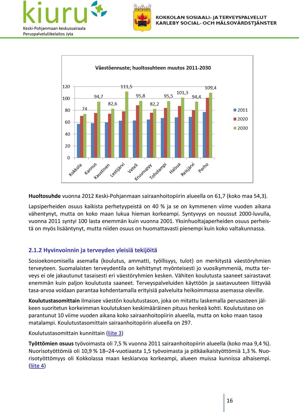 Syntyvyys on noussut 2000-luvulla, vuonna 2011 syntyi 100 lasta enemmän kuin vuonna 2001.